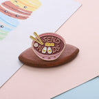 Cute Cartoon Ramen Brooch - Stylish Japanese Pin - scale view