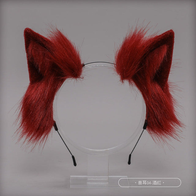 Cute Cat Ear and Tail Cosplay Accessories Set - close-up