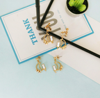 Cute Cat Earrings and Moon Ear Cuffs - detail view