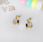 Cute Cat Earrings and Moon Ear Cuffs - styled view