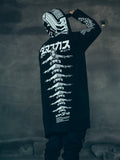 Cyberpunk Long Overcoat with Hooded Cape for Men - back view
