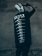 Cyberpunk Long Overcoat with Hooded Cape for Men - back view