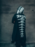 Cyberpunk Long Overcoat with Hooded Cape for Men - alternate angle