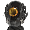Cyberpunk Mask Helmet Futuristic Mask with Infinity Mirror Lights Techwear mask Cosplay - detail view