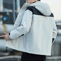 Cyberpunk Patchwork Cotton Jacket for Men (Autumn/Winter) - front view