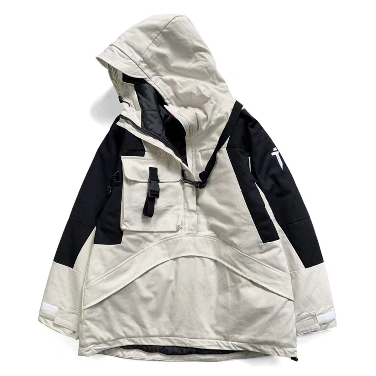 Cyberpunk Patchwork Cotton Jacket for Men (Autumn/Winter) - back view
