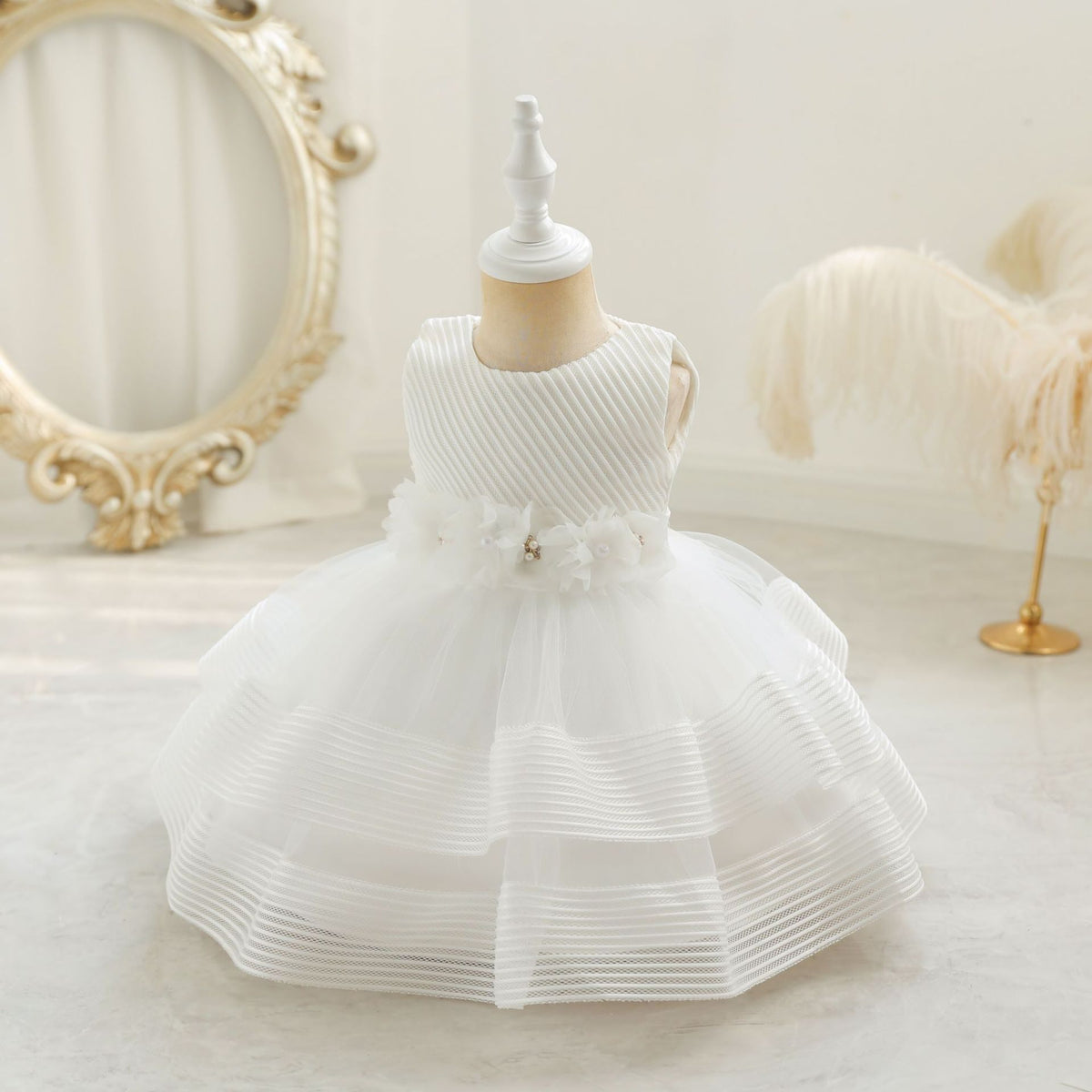 Kids' Sequined Mesh Tutu Skirt - Enzyme-Washed Fabric