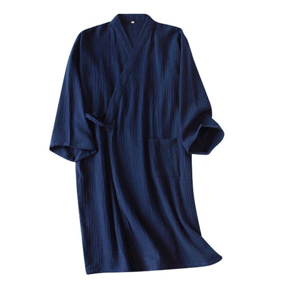 Cotton Yukata Kimono Bathrobe - Double-Layer Gauze Loungewear