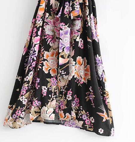 Bohemian Floral Print Kimono Robe - Soft Cotton for Women