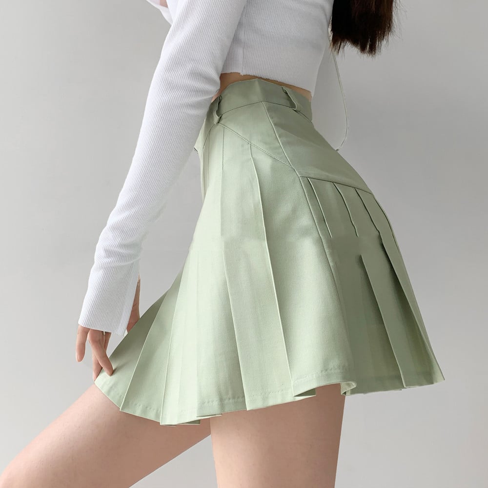 Women's College High Waist Pleated Skirt