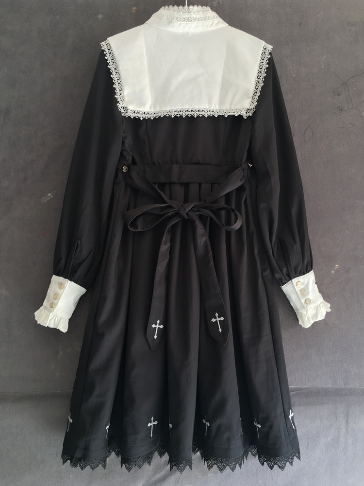 Harajuku Lolita Long Sleeve Dress - Sweet Cotton Style