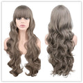 Dark Red Long Curly Mermaid Anime Cosplay Wig - side view