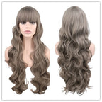 Dark Red Long Curly Mermaid Anime Cosplay Wig - side view
