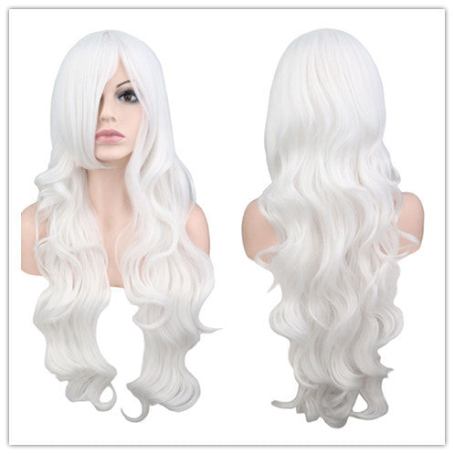Dark Red Long Curly Mermaid Anime Cosplay Wig - back view