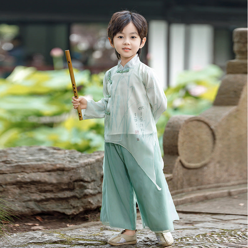 Boys' Traditional Hanfu Outfit - Chinese Style Performance Wear