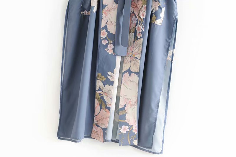 Womens Peacock Floral Kimono Robe - Beach Vacation Cover-Up