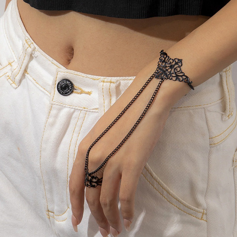 Gothic Triangle Crown Ring Bracelet - Europunk Geometric Design
