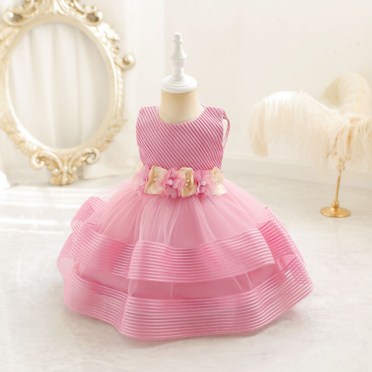 Kids' Sequined Mesh Tutu Skirt - Enzyme-Washed Fabric
