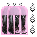 Wig Storage Bags 3 Pack - Dust-Proof With Hanger & Zip Closure