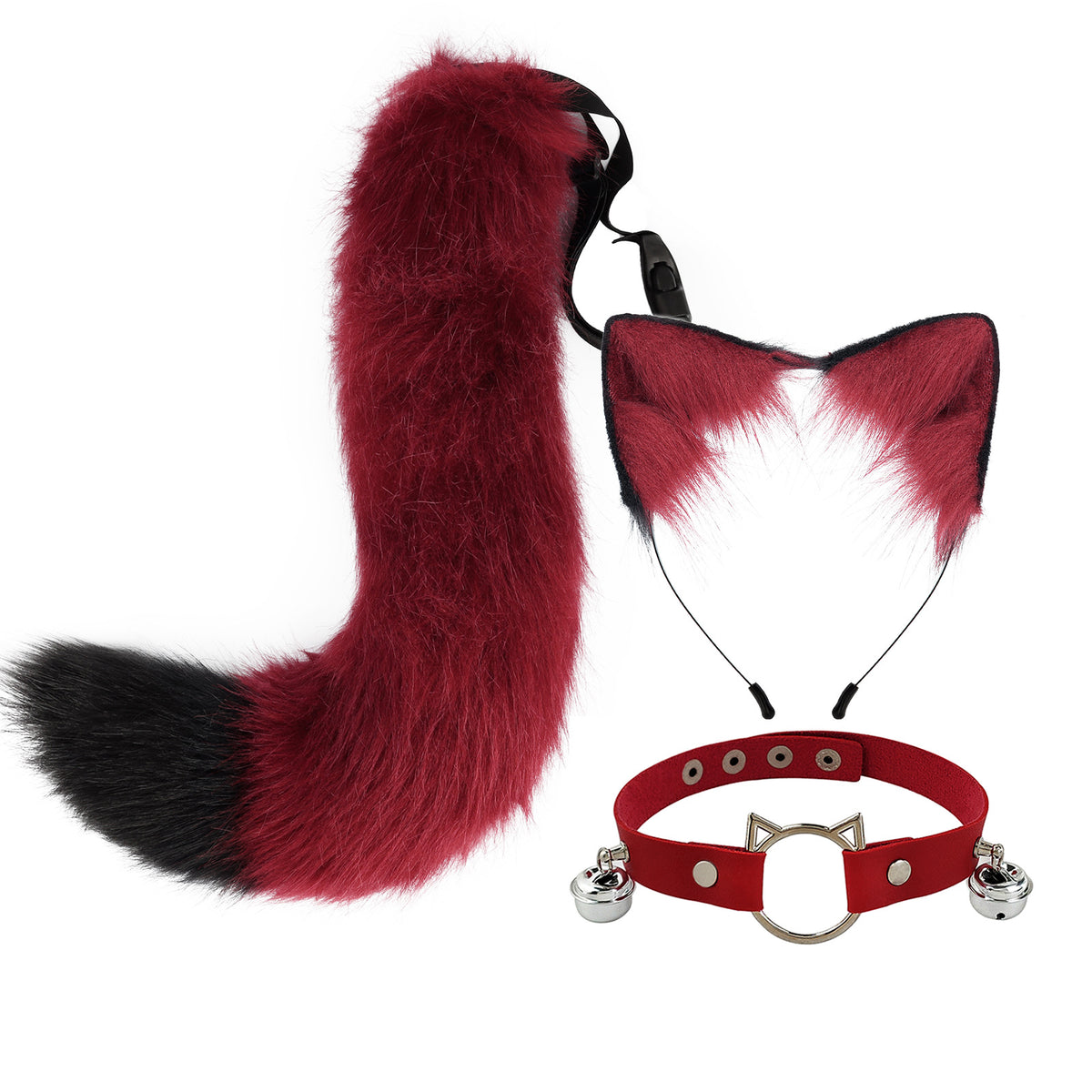 Faux Cat Ear Headband & Fox Tail Accessory Set
