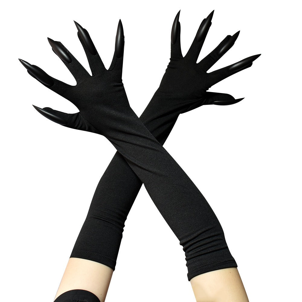Long Gloves With Claws - Cosplay Performance Costume Prop