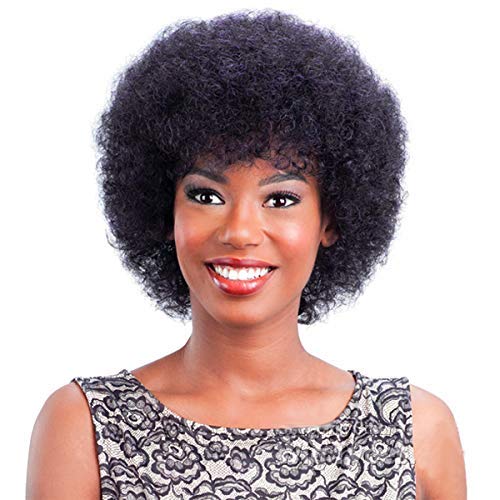 Short Afro Wig - Natural Kinky Curly Human Hair, 6 Inch