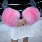 Faux Fur Arm Warmers and Gloves with Windproof Cuffs