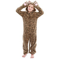 Kids Leopard Cheetah Onesie Costume - Hooded One-Piece With Ears