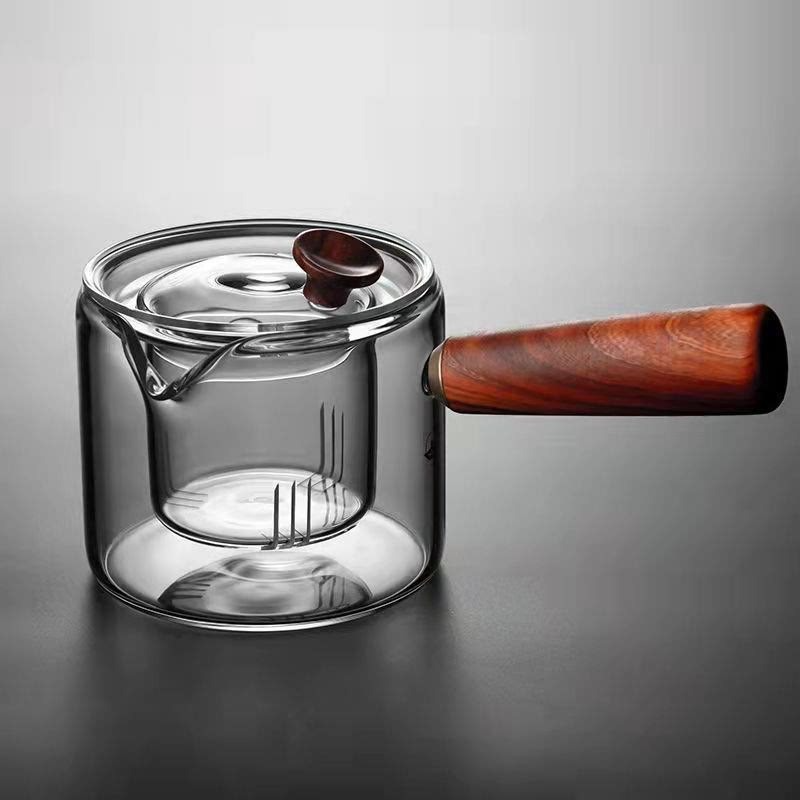 Electric Ceramic Tea Set with Glass Kettle - in use