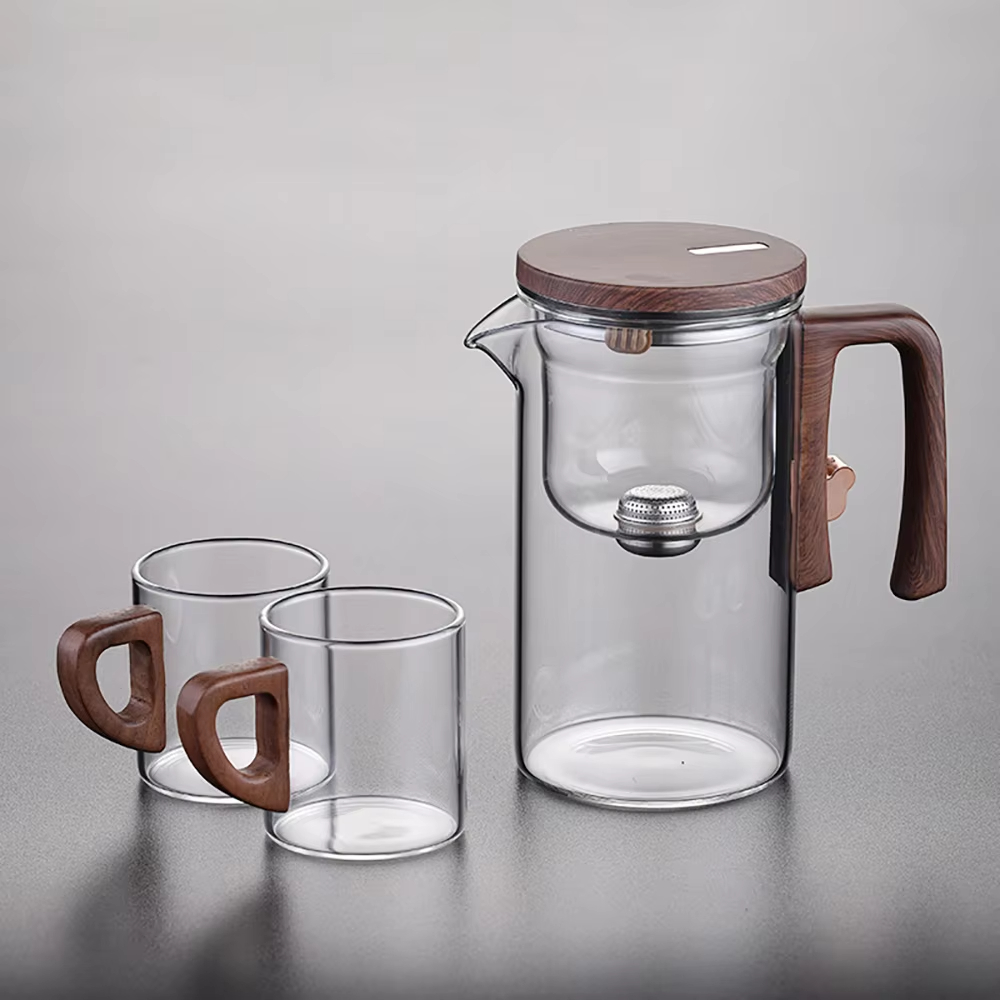 Elegant Glass Tea Set - front view