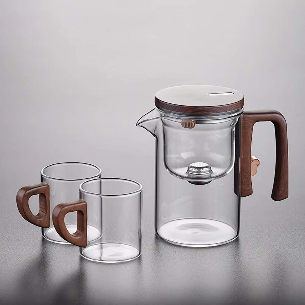 Elegant Glass Tea Set - alternate angle