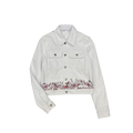 Embroidered Butterfly Pattern Denim Jacket, High Quality - back view