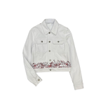 Embroidered Butterfly Pattern Denim Jacket, High Quality - back view