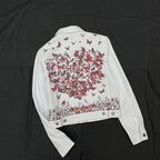 Embroidered Butterfly Pattern Denim Jacket, High Quality - packaging view