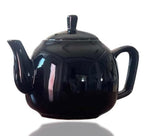 European Style Ceramic Teapot Coffee Pot Water Pot Porcelain Vintage Gift Tea Pot (Black) - front view