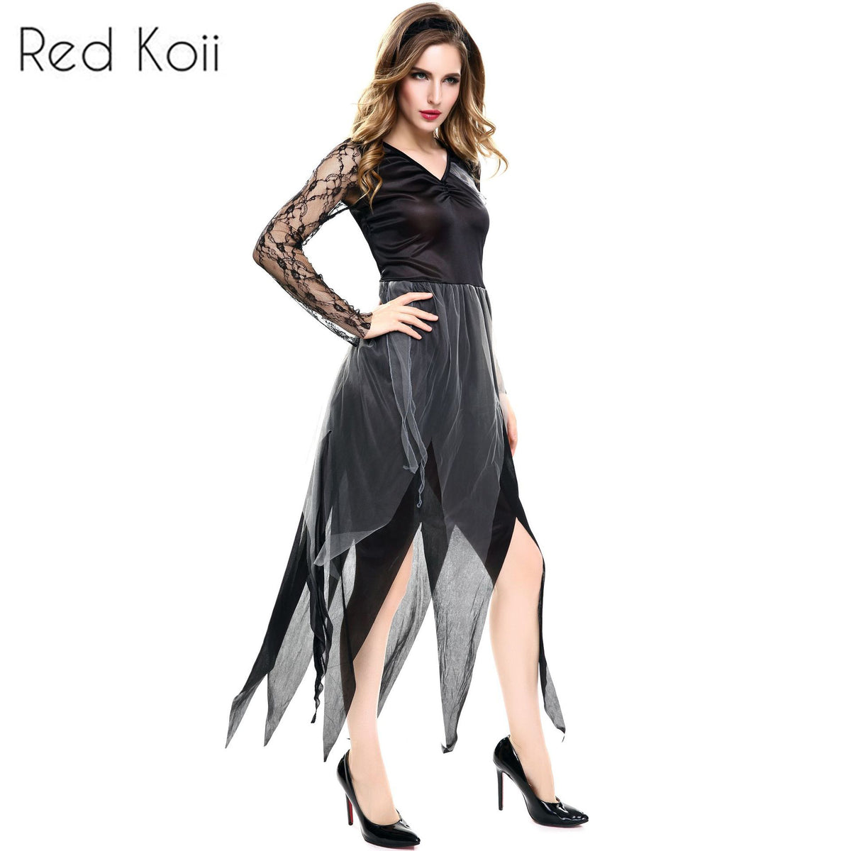 Vampire Bride Costume - Lace & Polyester Halloween Outfit