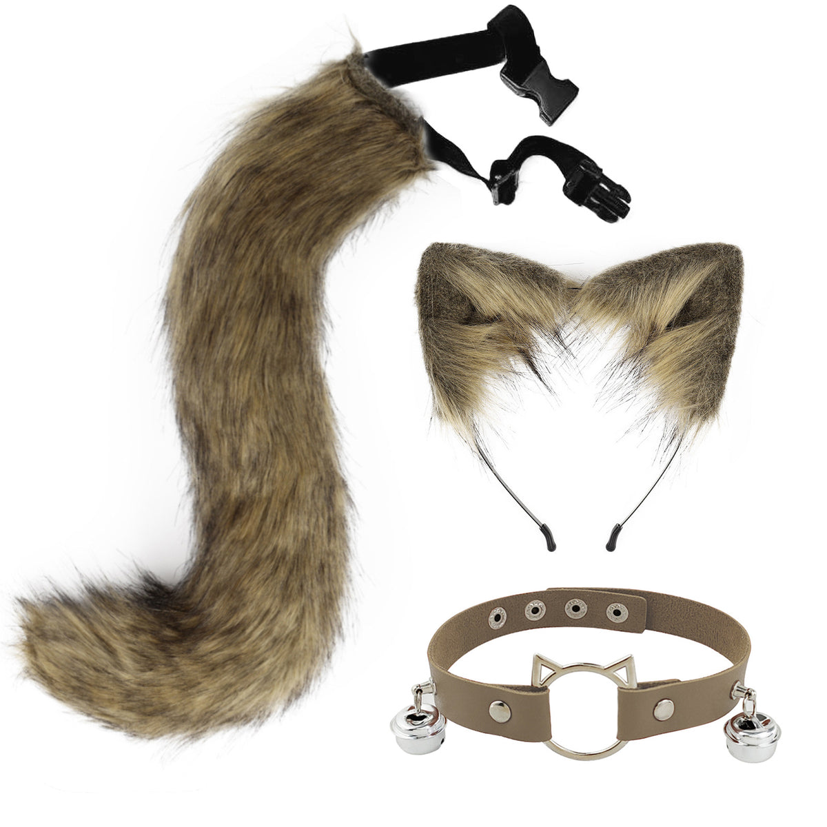 Faux Cat Ear Headband & Fox Tail Accessory Set