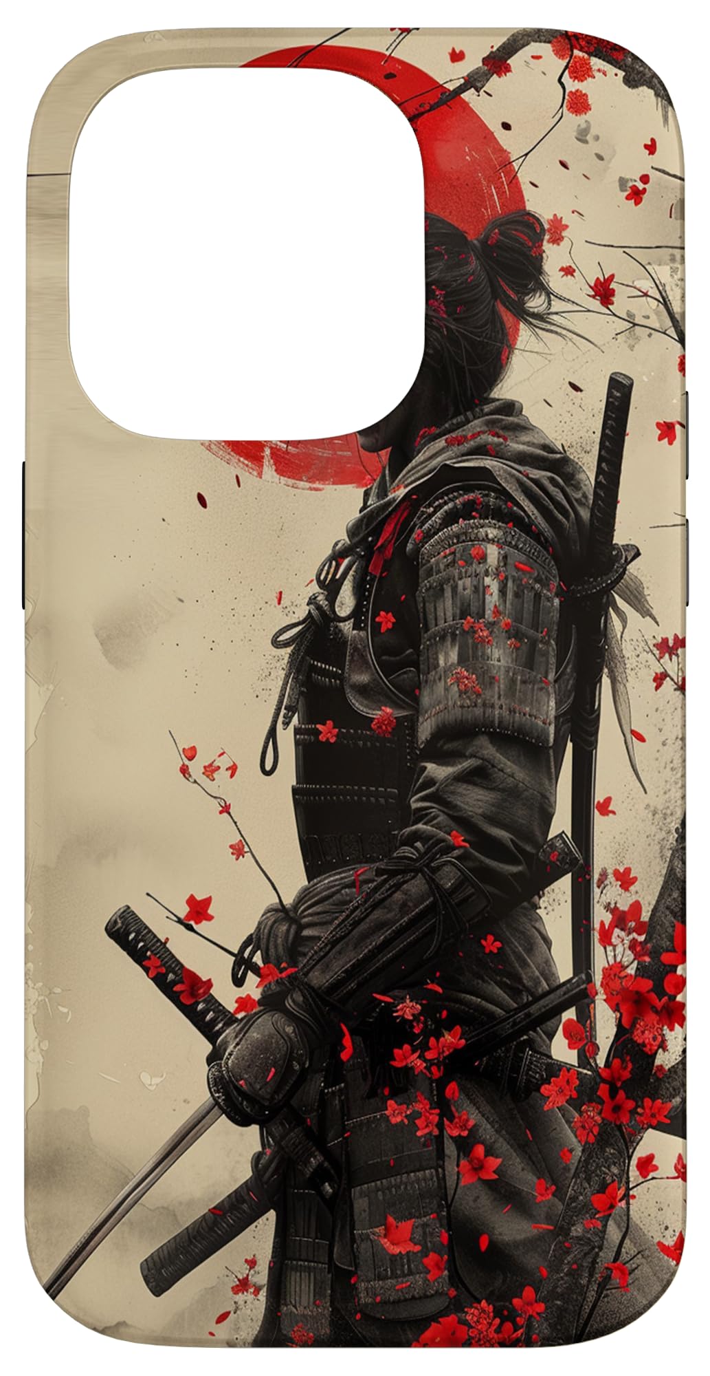 Samurai Cherry Blossom Phone Case - Japanese Woodblock Art