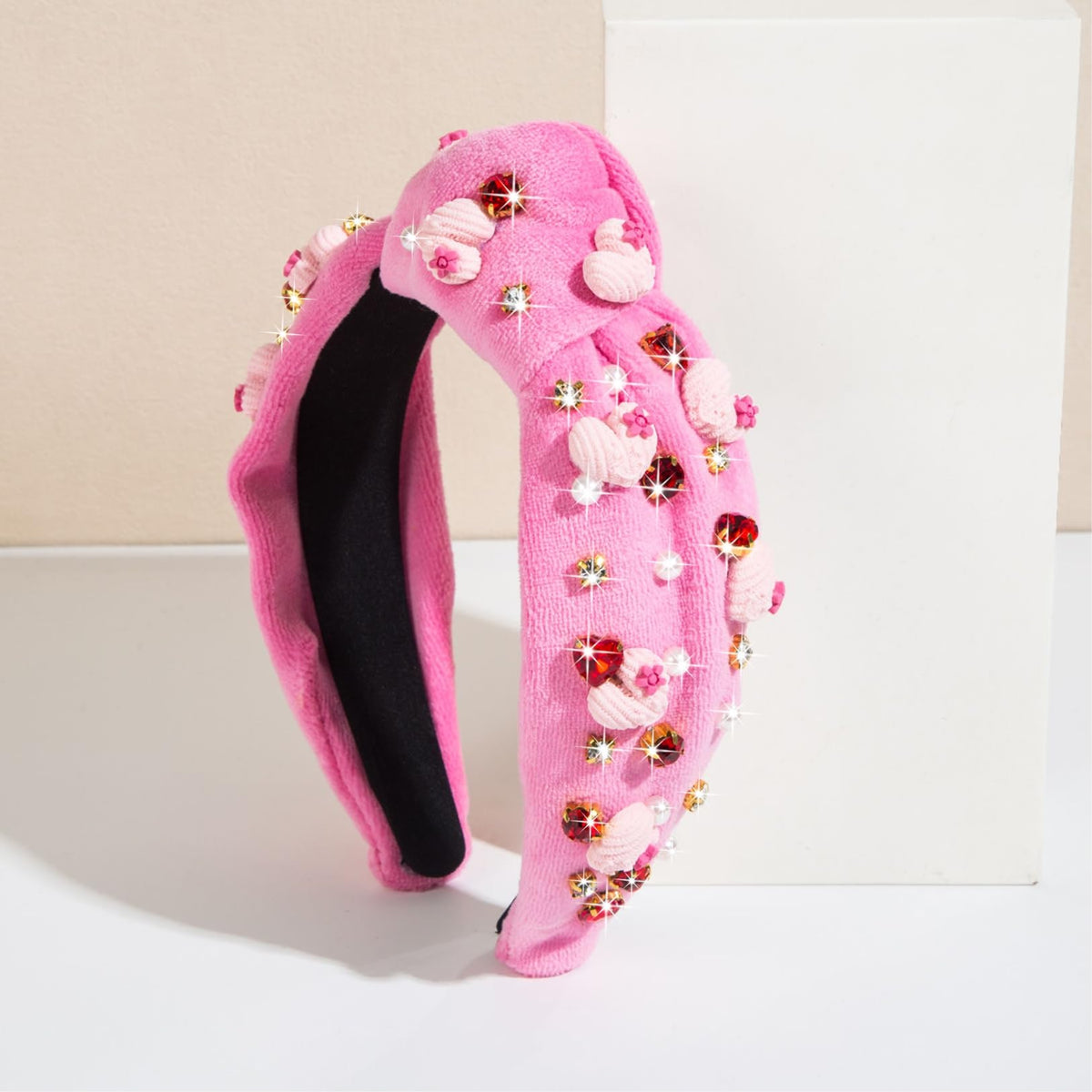 Rhinestone Heart Knotted Headband - Valentine's Day Gift