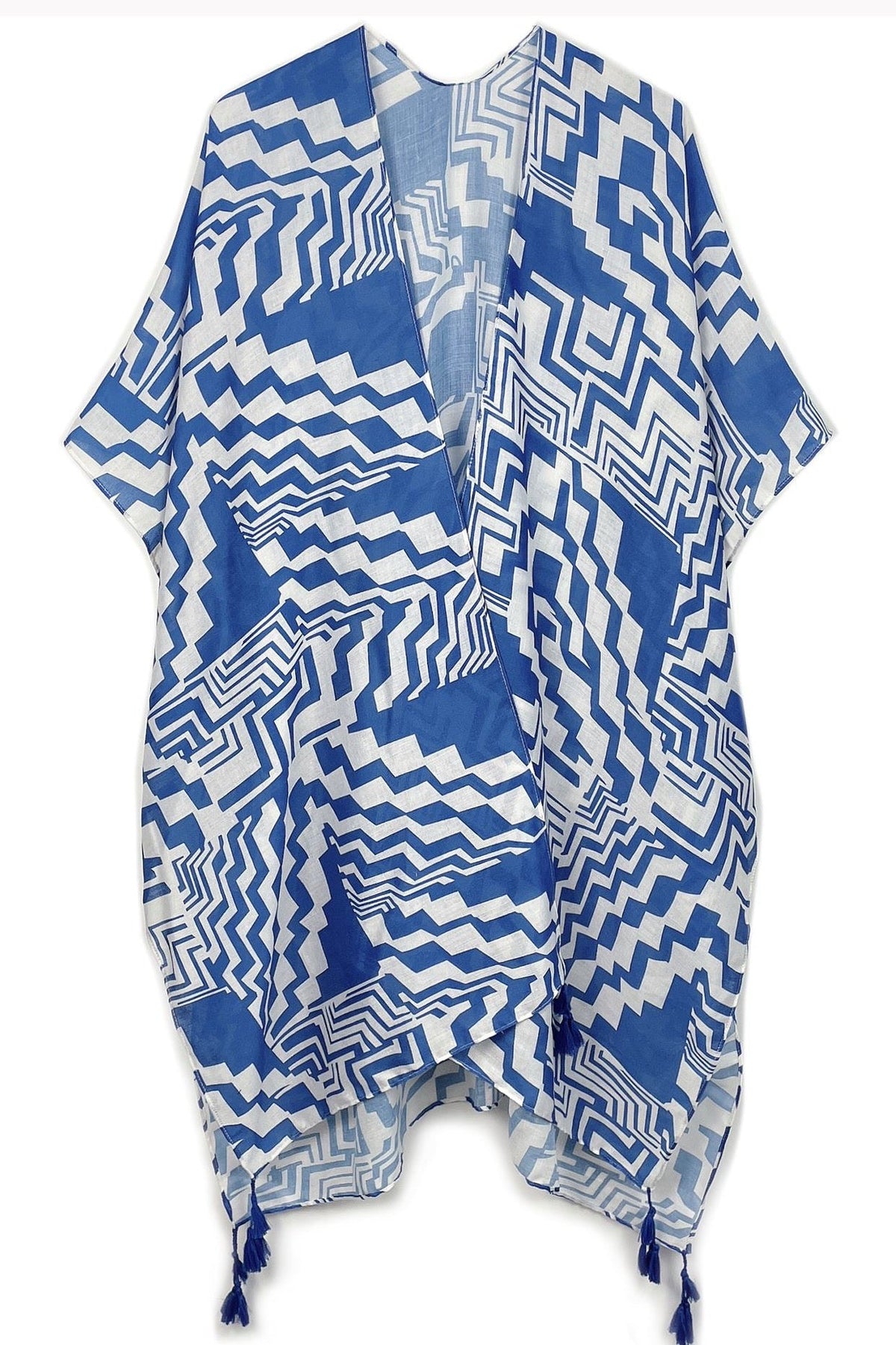 Geometric Print Kimono - Light & Flowy Polyester Layer