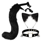 Faux Cat Ear Headband & Fox Tail Accessory Set - front view