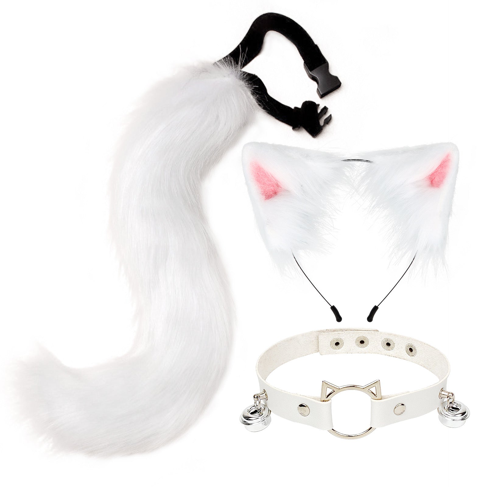 Faux Cat Ear Headband & Fox Tail Accessory Set - scale view