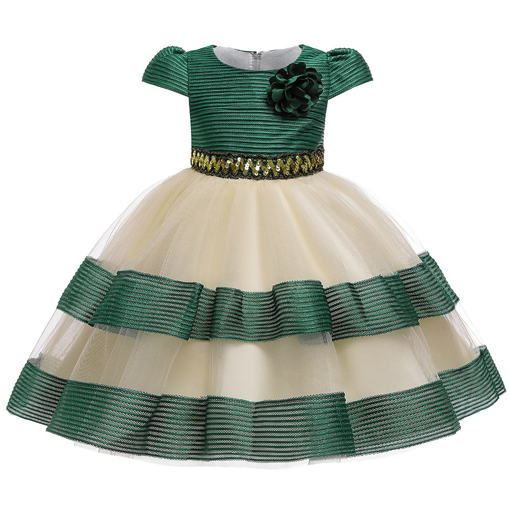 Kids' Sequined Mesh Tutu Skirt - Enzyme-Washed Fabric