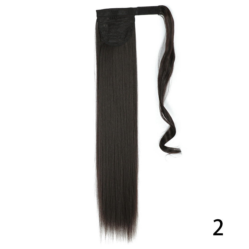Long Straight Wig with Natural Look Ponytail (High Temp)