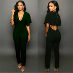 Backless Cloak Jumpsuit - Loose Fit for Nights Out & Casual