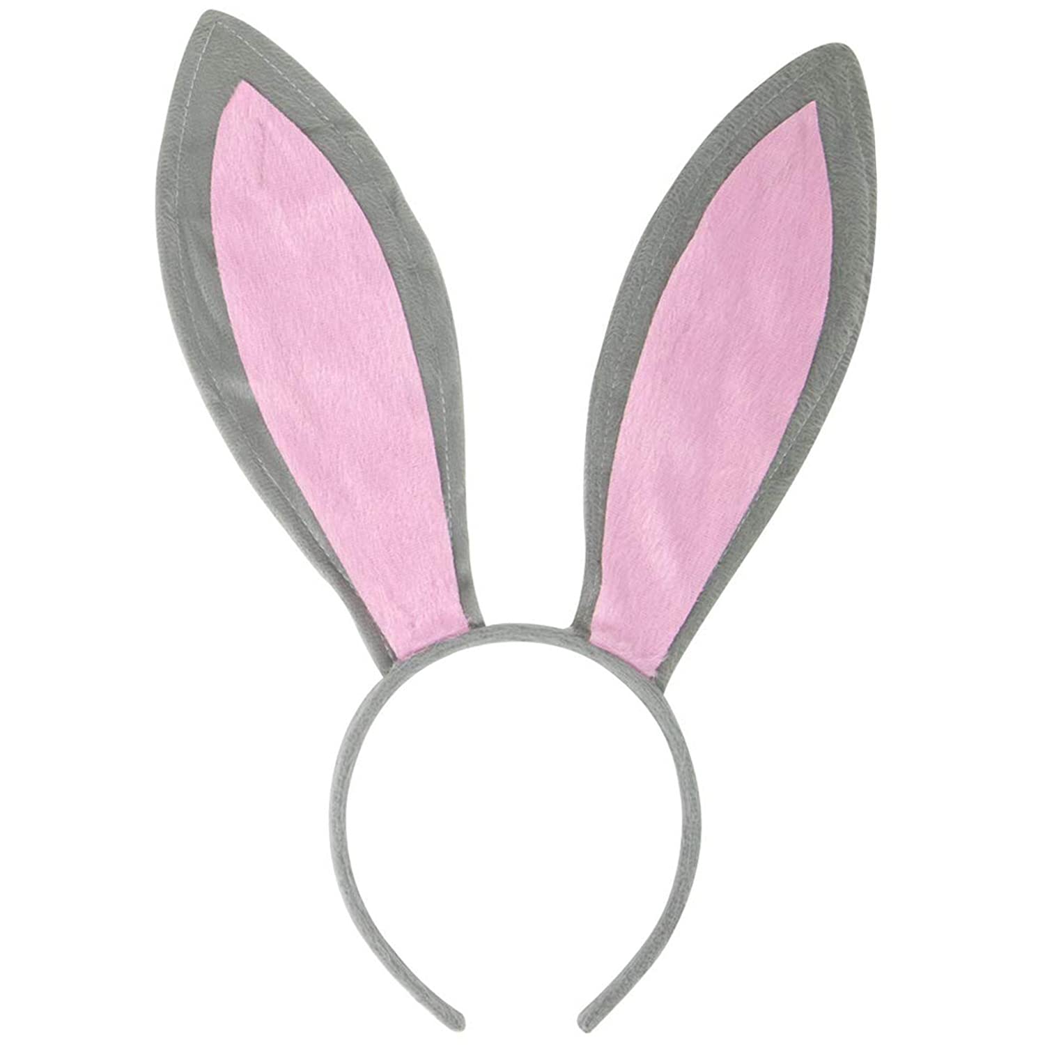 Funcredible Grey Bunny Ears - Bunny Ears Headband - Bunny Rabbit Cosplay Costume - detail view