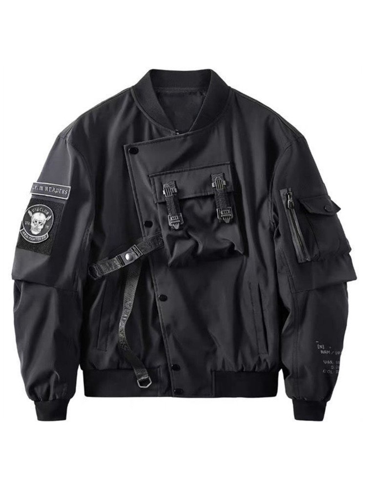 God of Death Techwear Bomber Jacket for Men - front view
