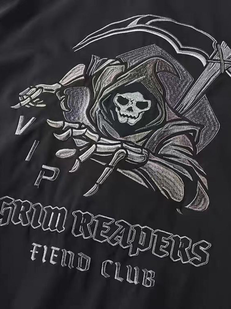 God of Death Techwear Bomber Jacket for Men - detail view