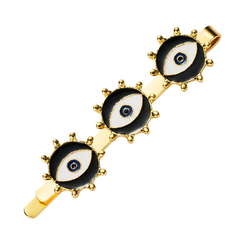 Gold-Plated Devil Eye Hairpin Hair Clip - front view