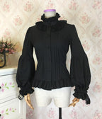 Gothic Vintage Lolita Dress with Lace Blouse and Sleeves - front view
